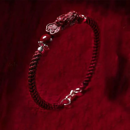 Handmade Pixiu Cinnabar Bracelet for Wealth Good Luck and Protection | Zen Ara Grove