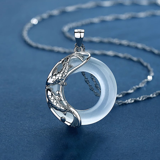 Fortune Koi Jade Peace Pendant