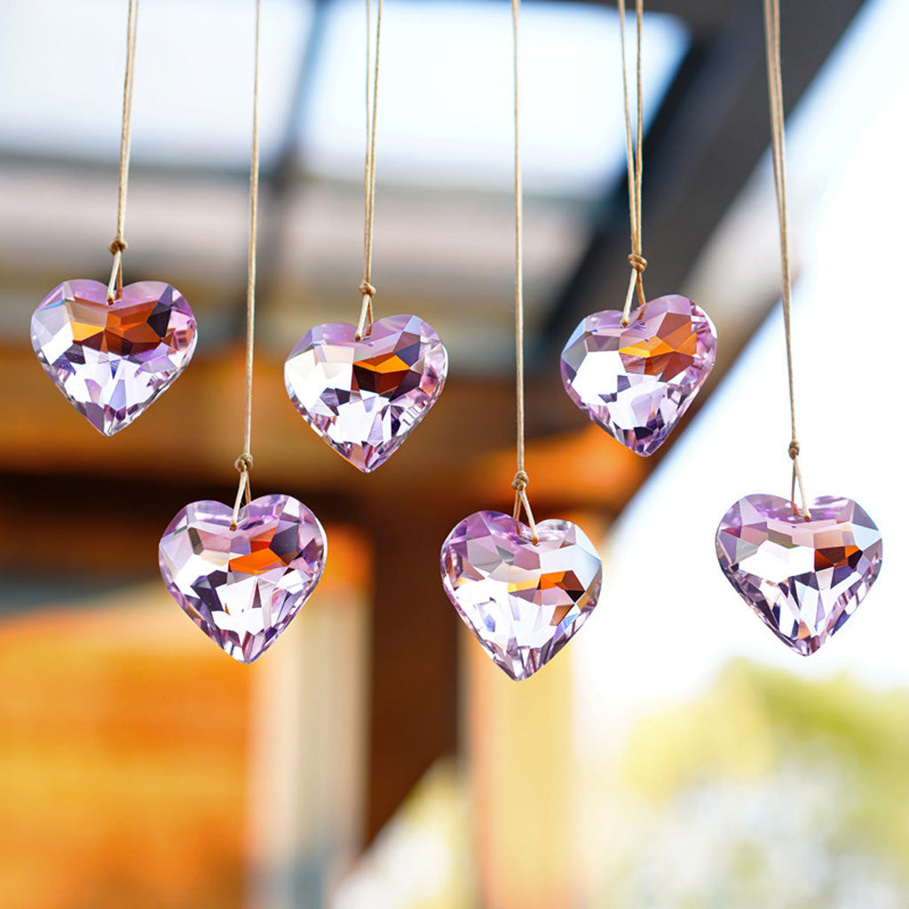 Pink Crystal Glass Heart Pendant – A Shimmering Symbol of All Love | Zen Ara Grove