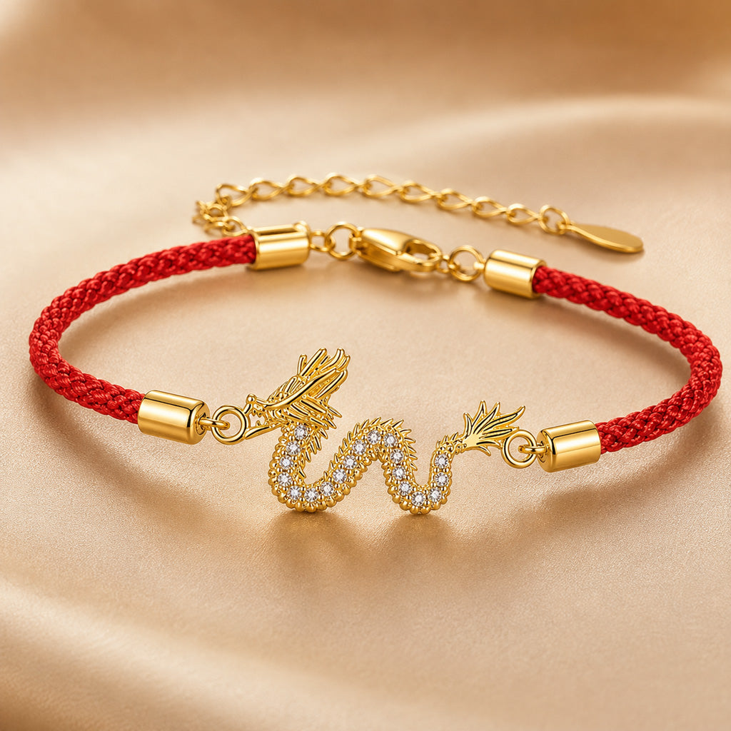 S925 Sterling Silver Dragon Bracelet with Clear Stone Accents