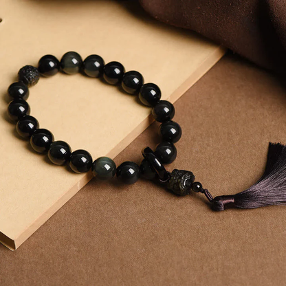 Black Obsidian Talisman – Choose the Lion Protector or Pixiu Attractor | Zen Ara Grove