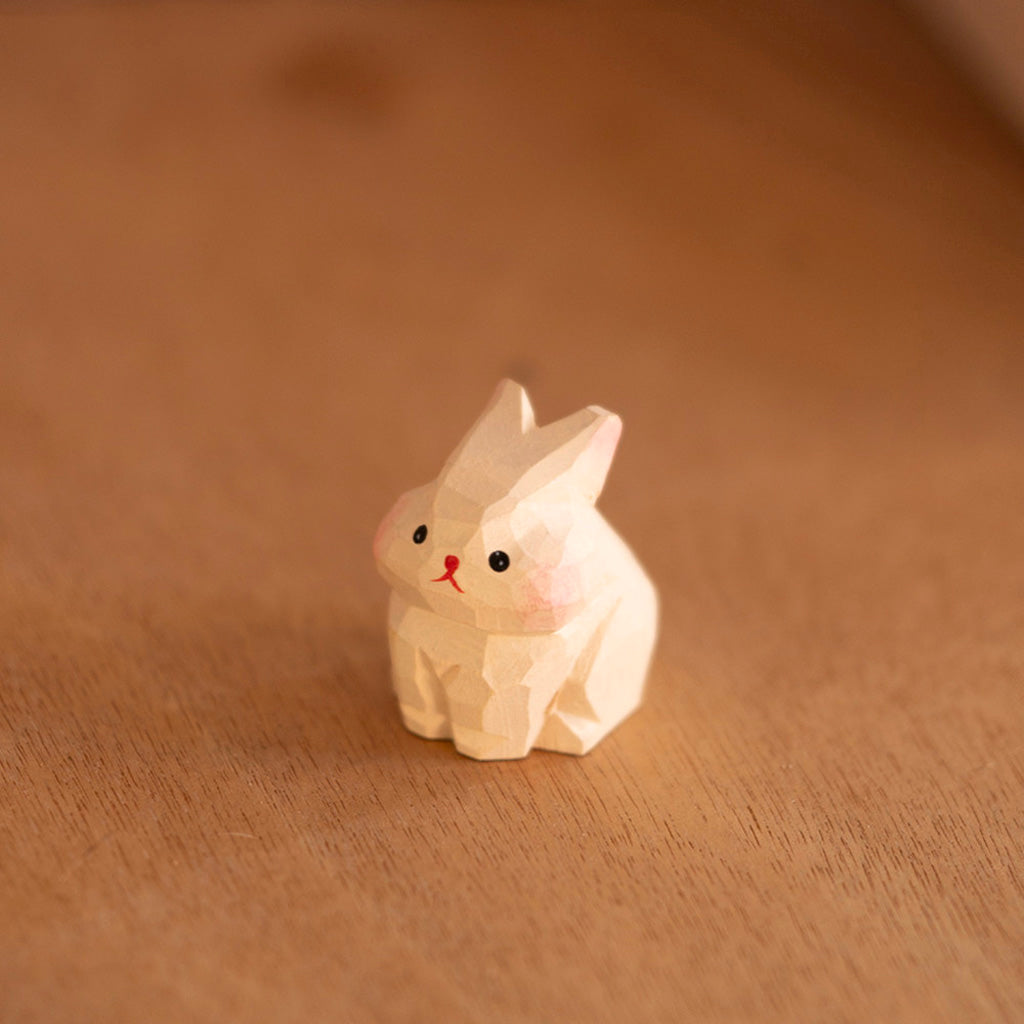 "Little White Bunny" Wooden Decor – Handcrafted Symbol of Innocence  | Zen Ara Grove