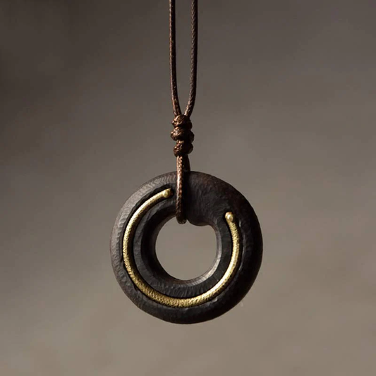 Zen Circle Ebony Wood Necklace Pendant – Peace & Calm | Zen Ara Grove