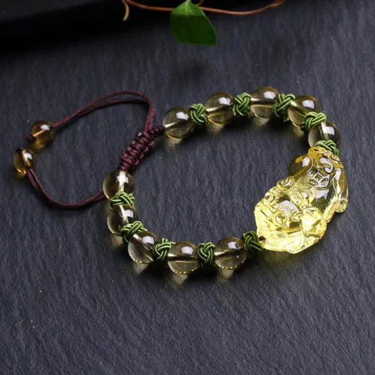 Citrine Pixiu Bracelet – Fortune & Energy Balance | Zen Ara Grove