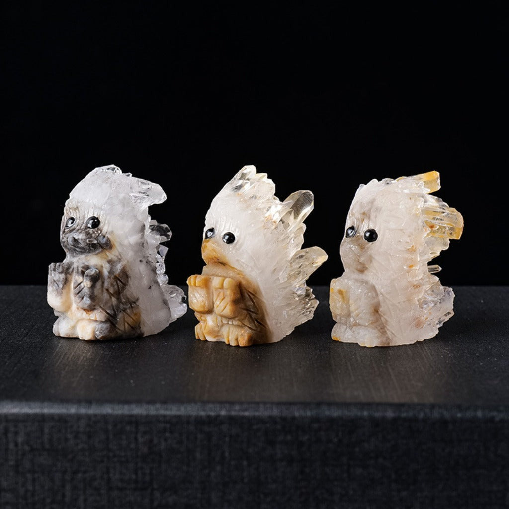 Natural Quartz Cluster with Diverse Animal Carvings – Symbol of Purity, Energy, and Imagination | Zen Ara Grove