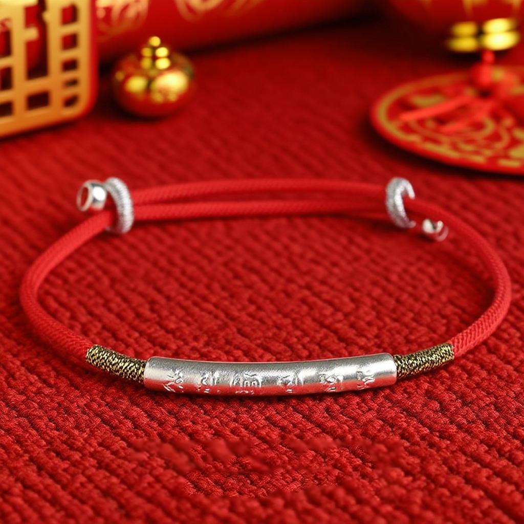 Zen Handmade Mani Mantra Lucky Red String Bracelet | Zen Ara Grove