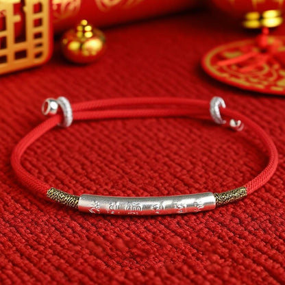 Zen Handmade Mani Mantra Lucky Red String Bracelet | Zen Ara Grove