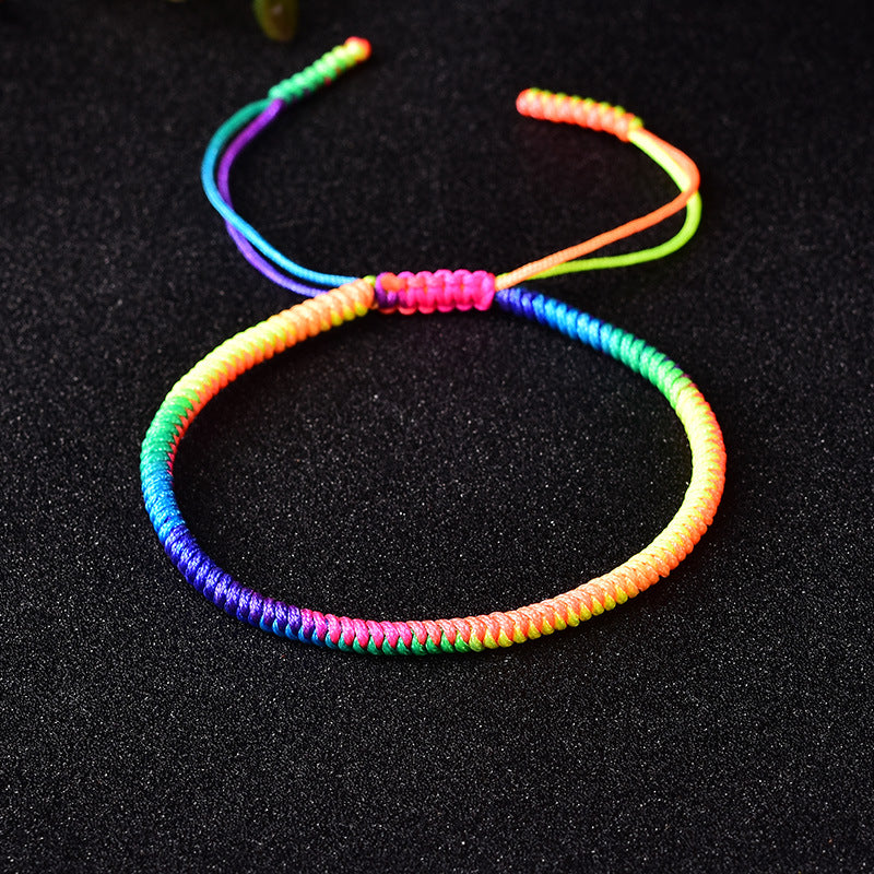 Handmade Multi-Color Diamond Knot Rope Bracelet – Colors Carrying Good Fortune | Zen Ara Grove