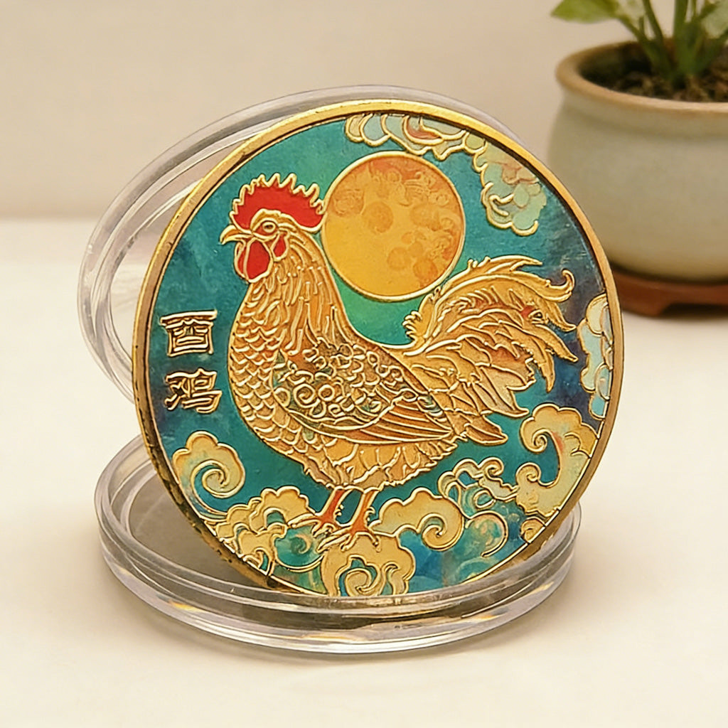 Colorful 12 Zodiac Challenge Coin Collection – Fortune & Harmony | Zen Ara Grove