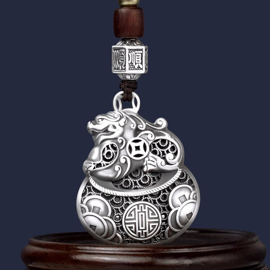Auspicious Pixiu Keyring – Wealth-Attracting Talisman with Lucky Bag | Zen Ara Grove