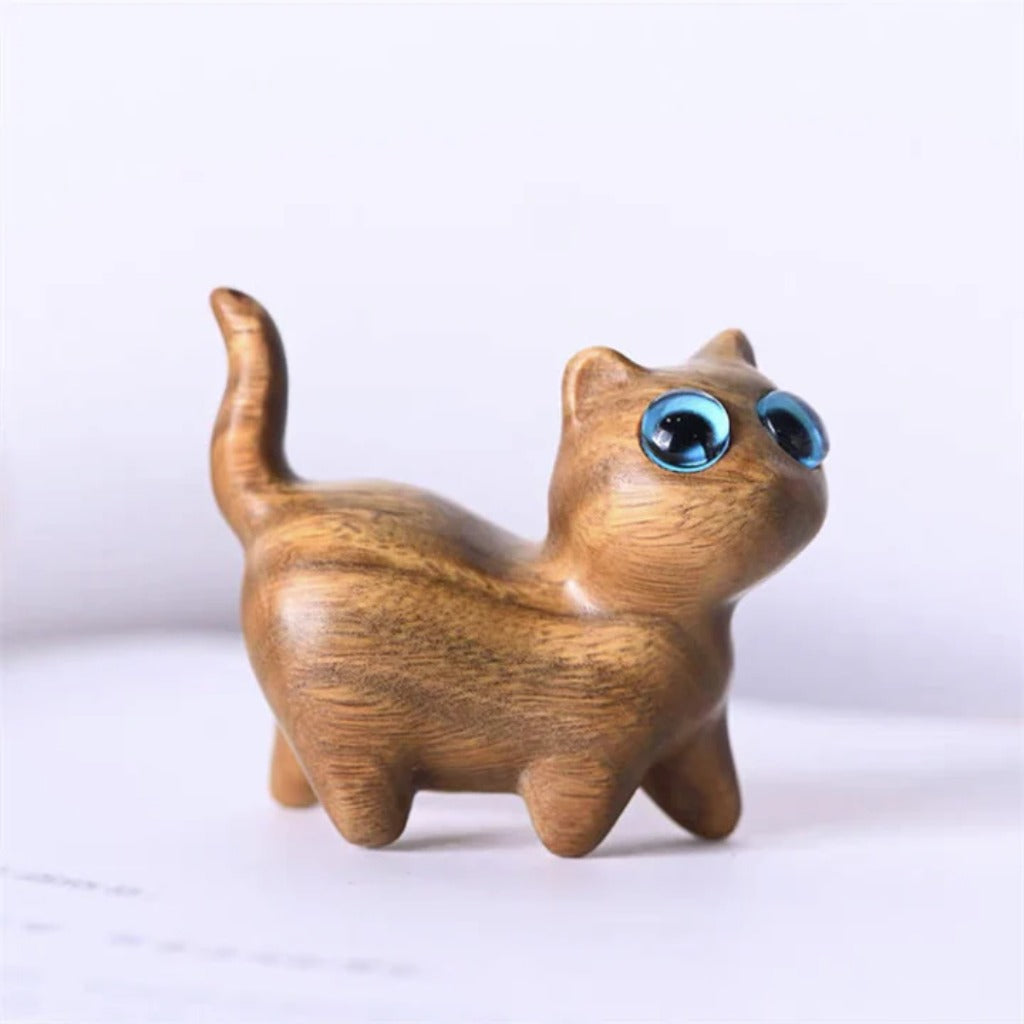 Green Sandalwood Small Leaf Red Sandalwood Cute Cat Animals Soothing Peace Decoration