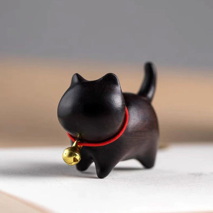 Green Sandalwood Small Leaf Red Sandalwood Cute Cat Animals Soothing Peace Decoration