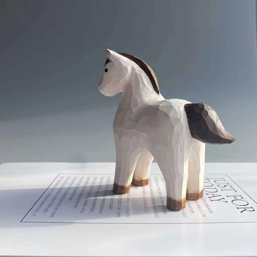 Hand-Carved Wooden Horse Figurine – Timeless Craft and Rustic Charm | Zen Ara Grove
