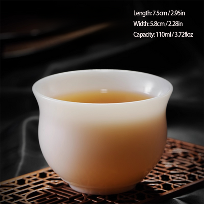Ivory-White Glazed Artisan Teacup – Silky Smooth Finish, Cool to the Touch | Zen Ara Grove