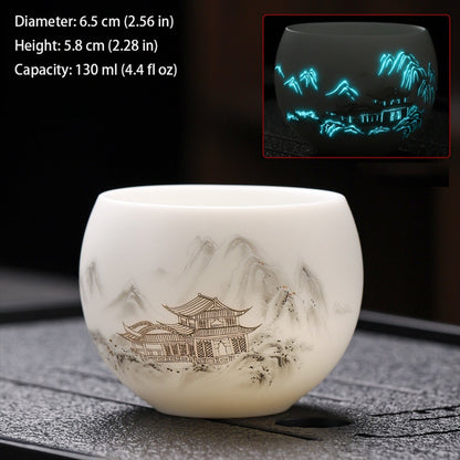 Luminous Ceramic Teacup – Jade-Like Touch & Light Beauty | Zen Ara Grove