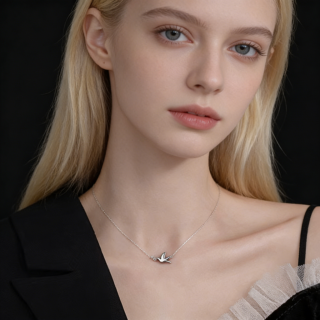 S925 Sterling Silver Peace Dove Necklace with Twin Diamonds – Symbol of Hope | Zen Ara Grove