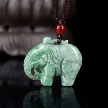 Jade Stone Pendant of 'Peaceful Elephant' – Symbol of Harmony & Good Fortune | Zen Ara Grove