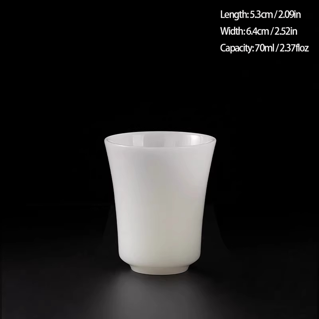 Ivory Glaze Thumb-Ring Teacup – Jade-Like Luster, Cool Smooth Touch | Zen Ara Grove