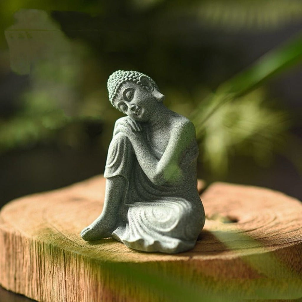 Qing Sandstone Buddha Statue for Zen Space | Zen Ara Grove