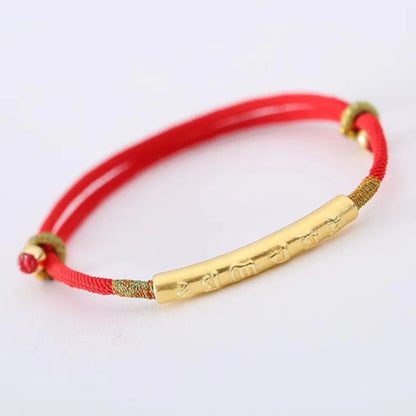 Zen Handmade Mani Mantra Lucky Red String Bracelet | Zen Ara Grove