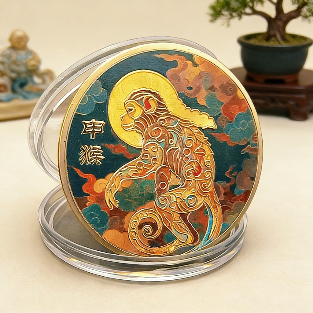 Colorful 12 Zodiac Challenge Coin Collection – Fortune & Harmony | Zen Ara Grove