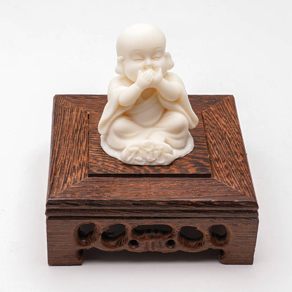 Hand-Carved Tagua Nut "The Three Little Zen Monks" Figurines | Zen Ara Grove