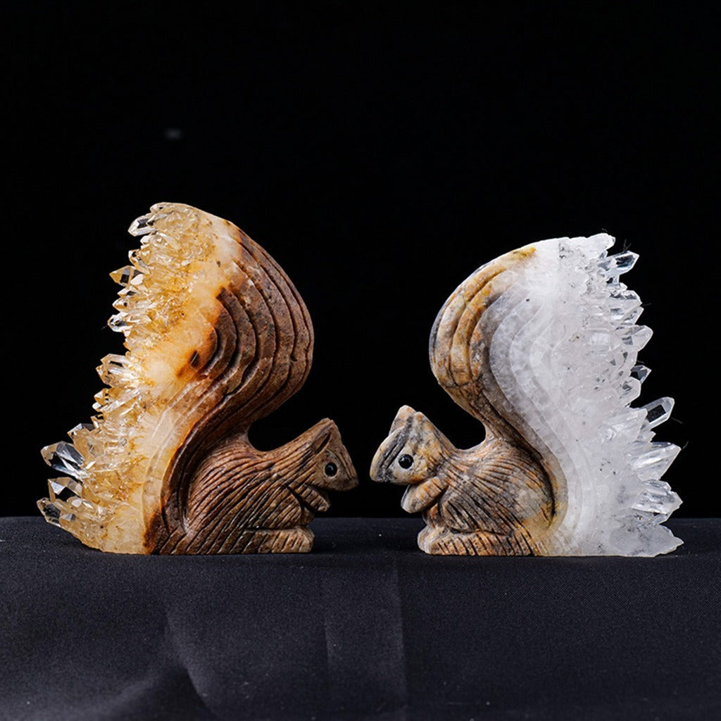 Natural Quartz Cluster with Diverse Animal Carvings – Symbol of Purity, Energy, and Imagination | Zen Ara Grove