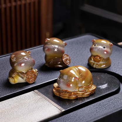 Color Changing Cute Mini Cat Resin Tea Pet Wealth Home Figurine Decoration  | Zen Ara Grove