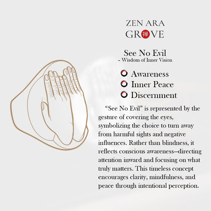 $9.99 LIMITED TIME OFFER "See No Evil" Ring – Ignore Negativity, Embrace Calm | Zen Ara Grove