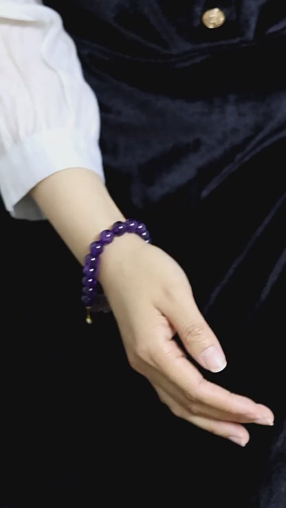 Handcrafted Natural Amethyst Pixiu Bracelet – Love & Prosperity | Zen Ara Grove
