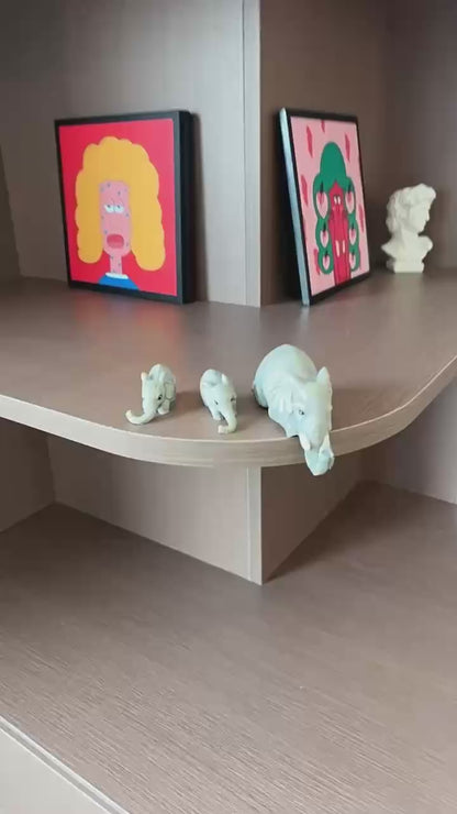 Elephant Family Figurines – Mother and Two Calves, Symbol of Love & Protection | Zen Ara Grove