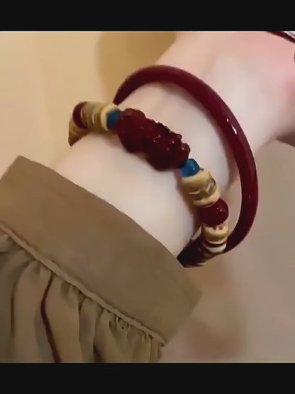 Limited Time Offer · Coconut Shell & Cinnabar Pixiu Layered Bracelet Set – Charm of Prosperity | Zen Ara Grove