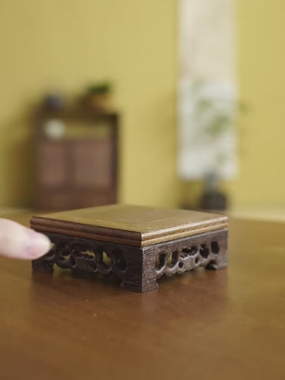 Macassar Ebony Wooden Base – Square or Hexagonal Base for Showcasing Items | Zen Ara Grove
