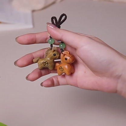 Handcrafted Wooden Horse Keychain –Luck & Protection | Zen Ara Grove