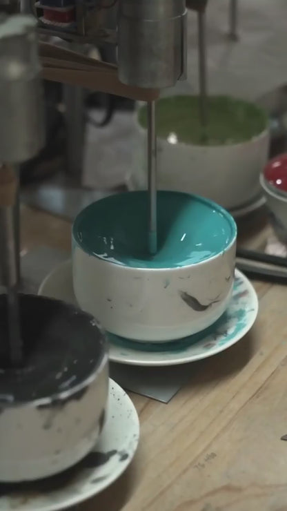 Hand-Painted Orchid Ceramic Tea Cup | Zen Ara Grove