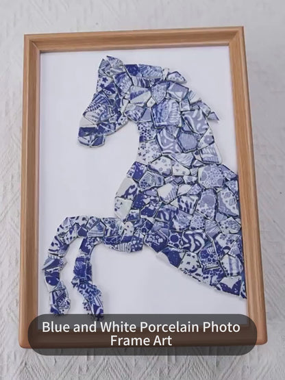 Handmade DIY Blue and White Porcelain Mosaic Ceramic Painting | Zen Ara Grove